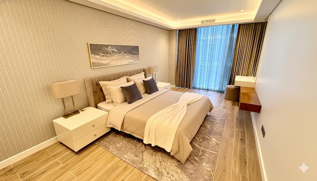 Luxury 2BR Apartment with Open Kitchen & Balcony